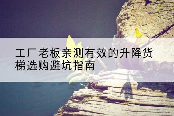 雨山升降货梯怎么选-工厂老板亲测有效的升降货梯选购避坑指南