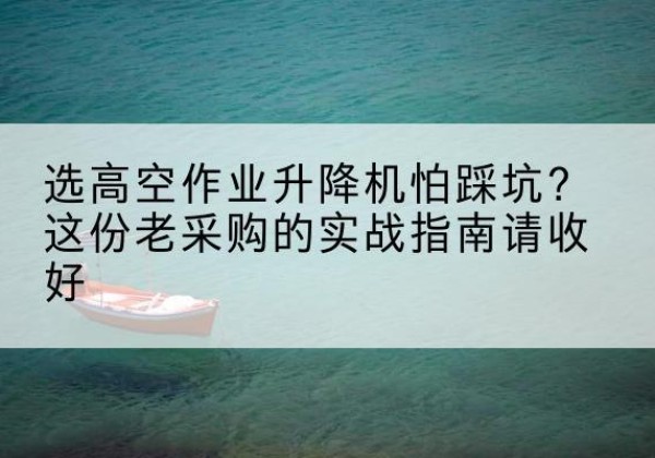 雨山高空作业升降机厂家推荐-选高空作业升降机怕踩坑？这份老采购的实战指南请收好